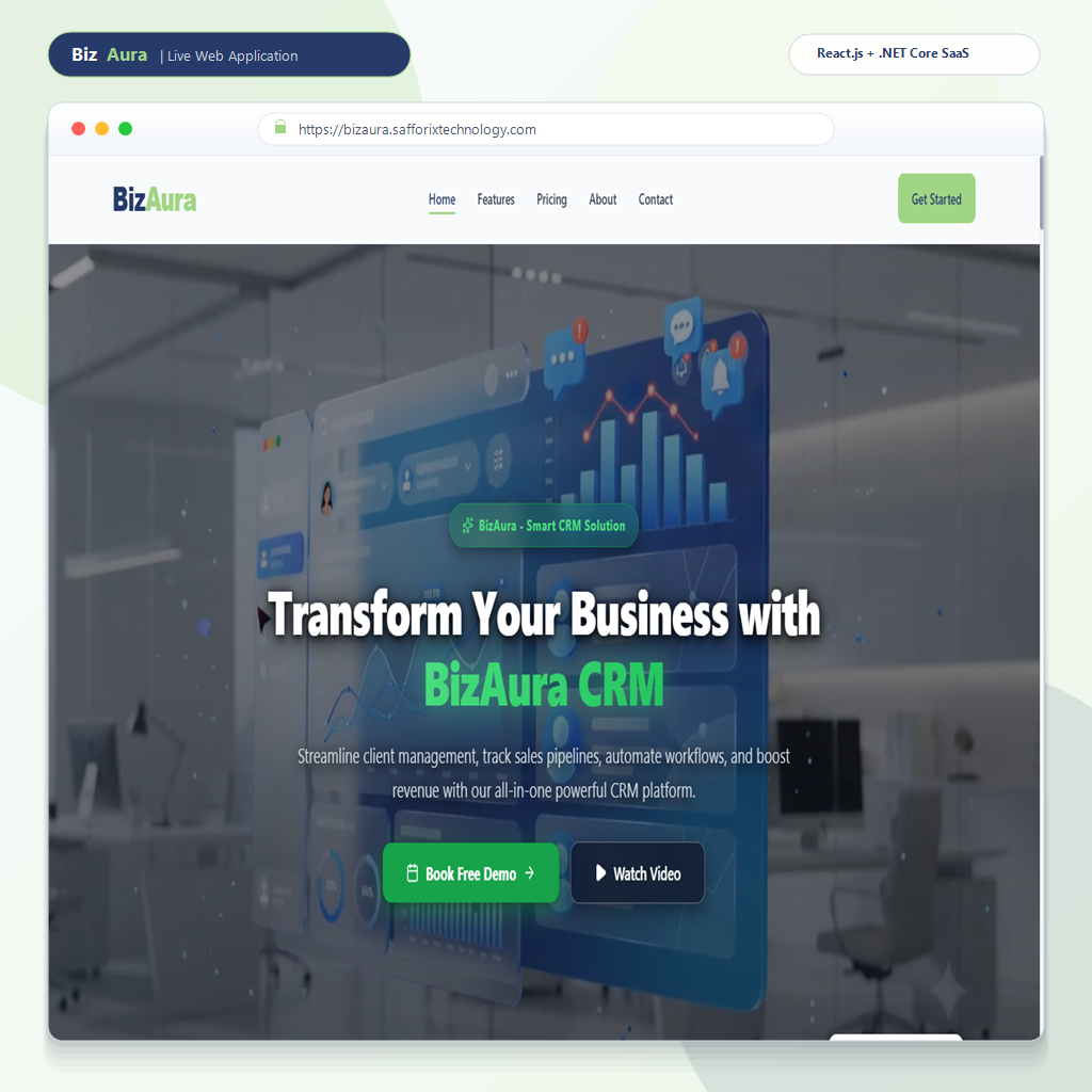 BizAura - Fitness & Gym Management SaaS Platform developed by Safforix